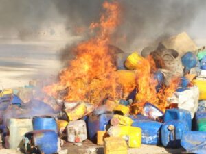 بیش از ۵۰ تُن مواد مخدر در هرات به آتش کشیده شد